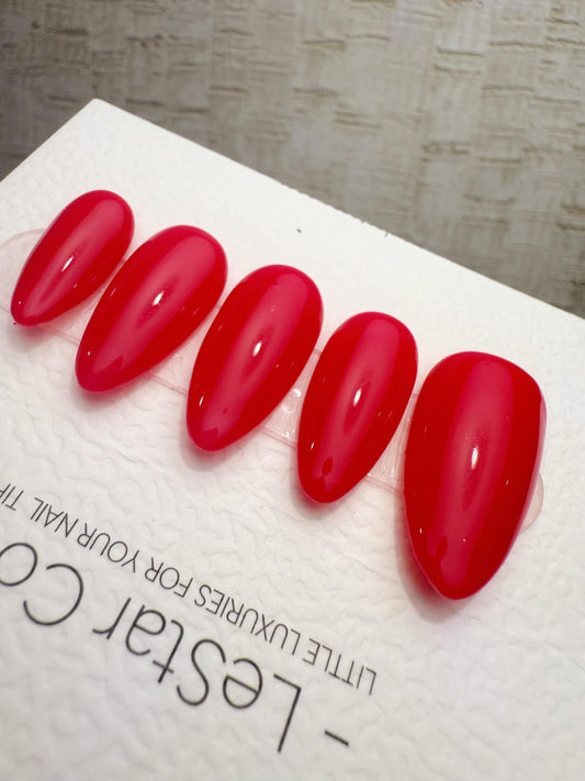 Handmade Press On Cherry Jelly Red Gel Nails 4for3 Timed Offer