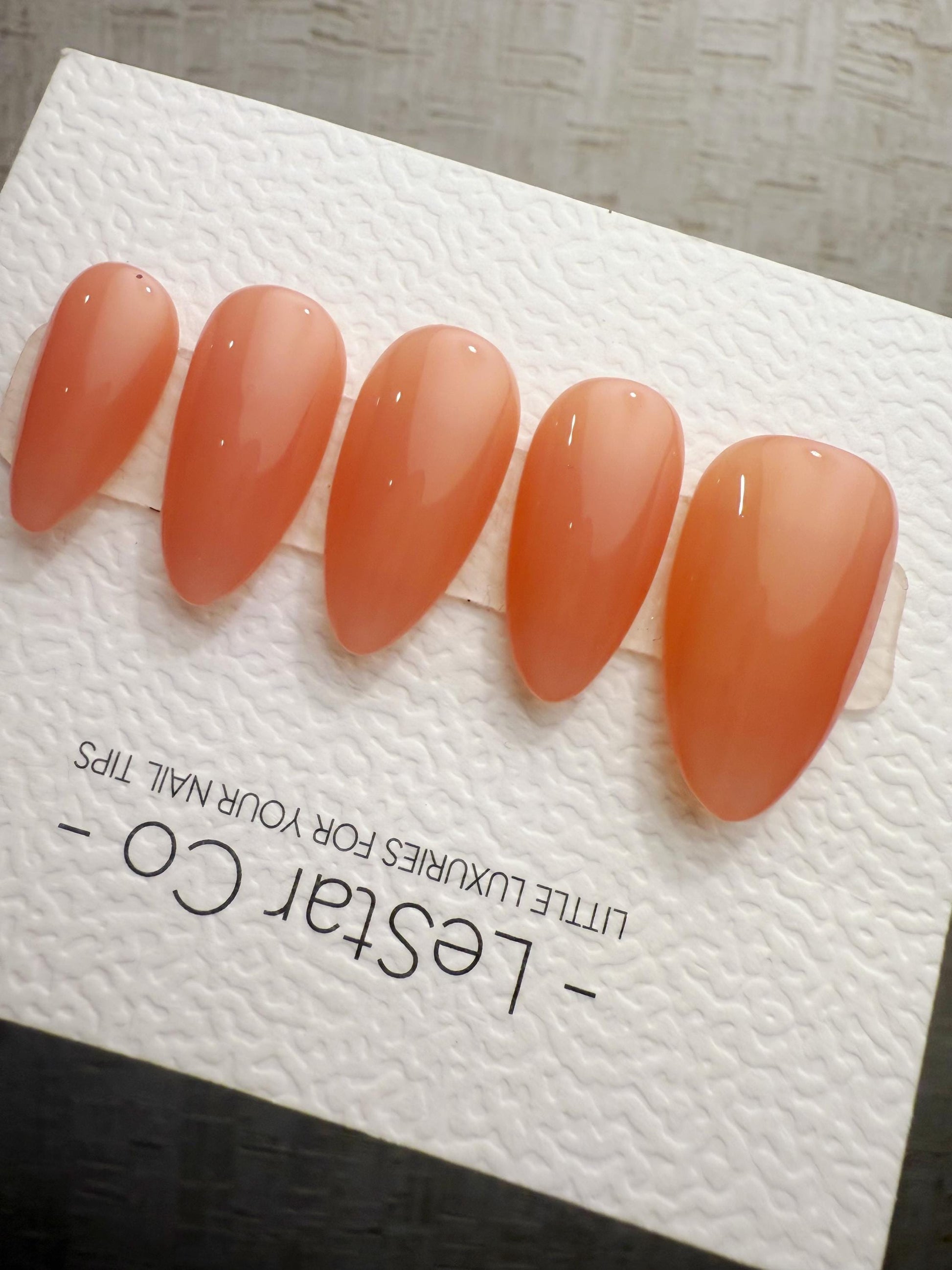 Handmade Press On Soft Coral Nude Gel Nails 4for3 Timed Offer