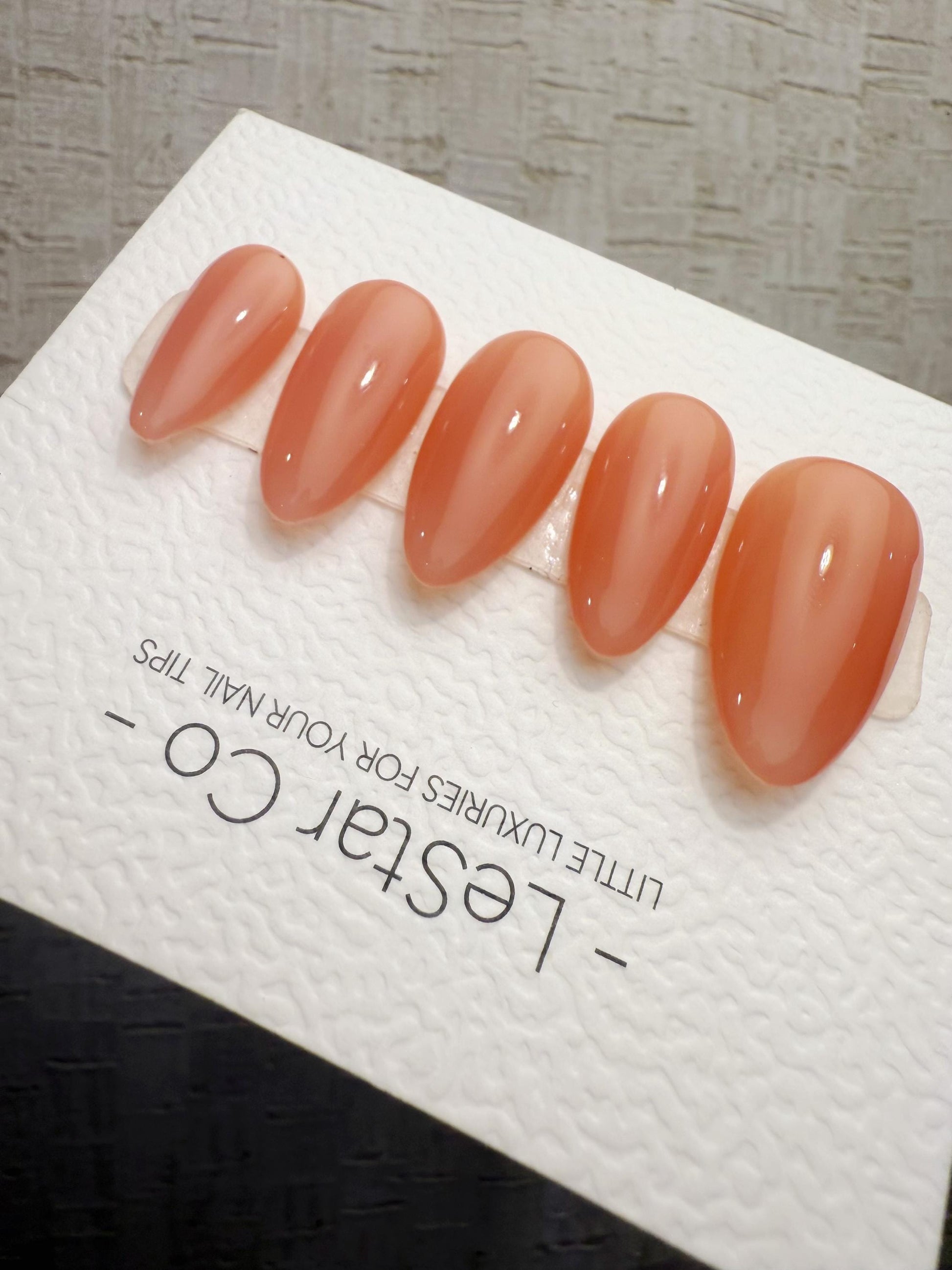 Handmade Press On Soft Coral Nude Gel Nails 4for3 Timed Offer