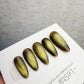 Handmade Press On Aurora Olive Cat Eye Gel Nails 4for3 Timed Offer