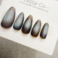 Handmade Press On Cobalt Smoke Cat Eye Gel Nails 4for3 Timed Offer