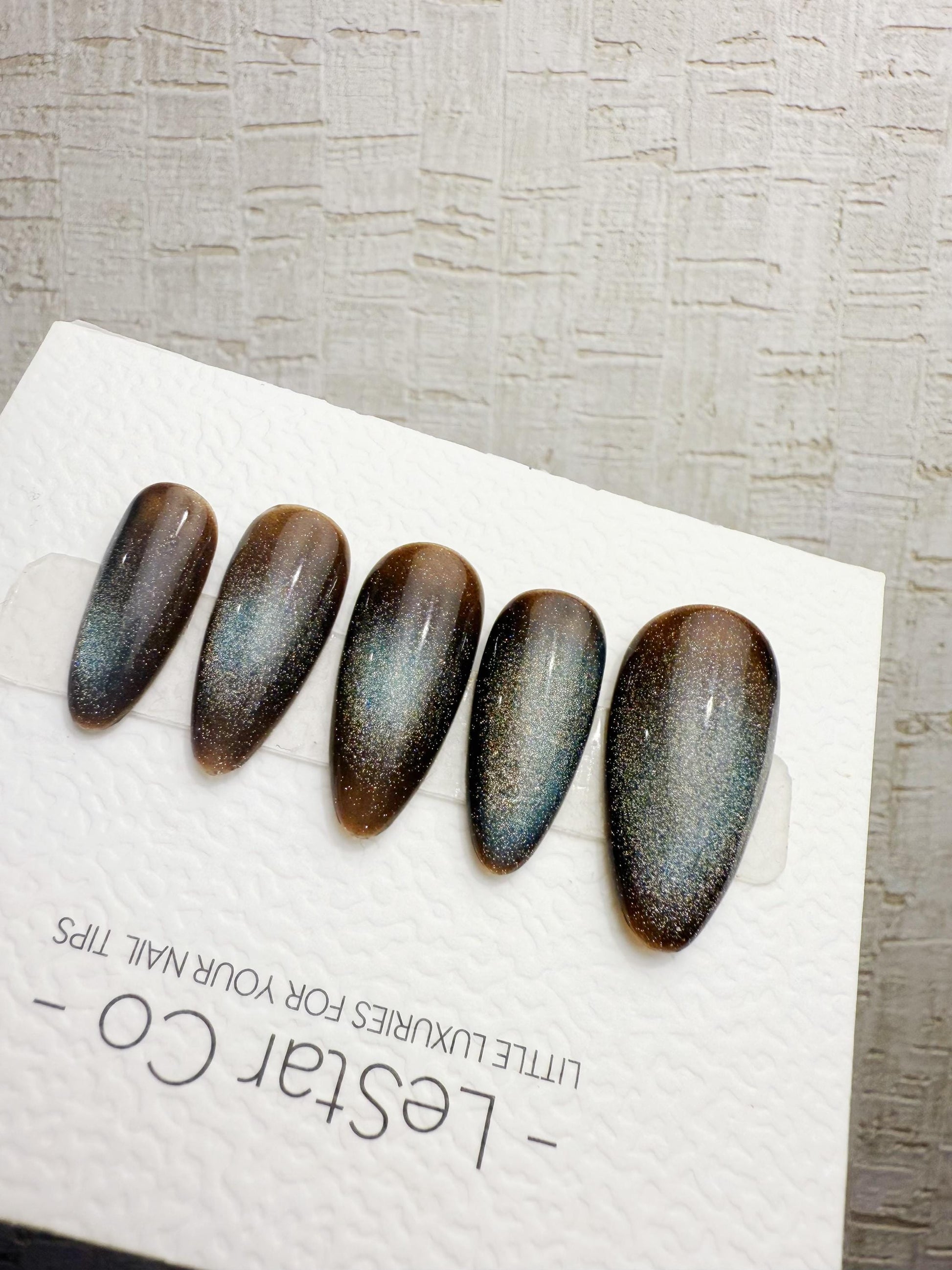 Handmade Press On Cobalt Smoke Cat Eye Gel Nails 4for3 Timed Offer