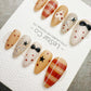 Handmade Press On Sweet Plaid Story Gel Acrylic Nails 4for3 Timed Offer