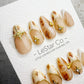 Handmade Press On Golden Milk Marble Gel Acrylic Nails 4for3 Timed Offer