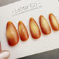 Handmade Press On Sunset Ember Glow Cat Eye Gel Acrylic Nails 4for3 Timed Offer