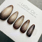 Handmade Press On Smoked Gold Cat Eye Cat Eye Gel Acrylic Nails 4for3 Timed Offer