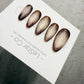 Handmade Press On Smoked Gold Cat Eye Cat Eye Gel Acrylic Nails 4for3 Timed Offer