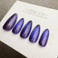 Handmade Press On Midnight Sapphire Dust Cat Eye Cat Eye Gel Acrylic Nails 4for3 Timed Offer