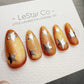 Handmade Press On Sunflare Stardust Cat Eye Gel Acrylic Nails 4for3 Timed Offer