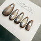 Handmade Press On Midnight Gold Stars Cat Eye Gel Acrylic Nails 4for3 Timed Offer