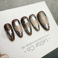 Handmade Press On Midnight Gold Stars Cat Eye Gel Acrylic Nails 4for3 Timed Offer