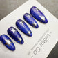 Handmade Press On Midnight Starfield Cat Eye Gel Acrylic Nails 4for3 Timed Offer