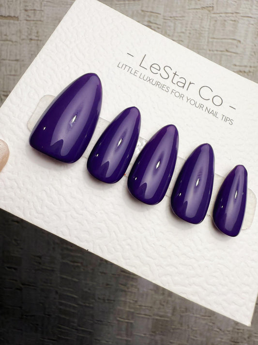Handmade Press On Royal Violet Mist Gel Acrylic Nails 4for3 Timed Offer