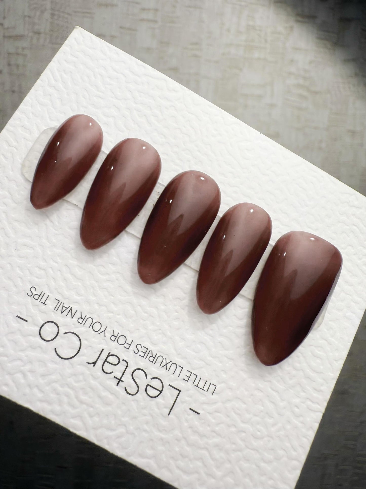 Timed Offer 4 For 3) Handmade Press On Smoky Mocha Gel Acrylic Nails