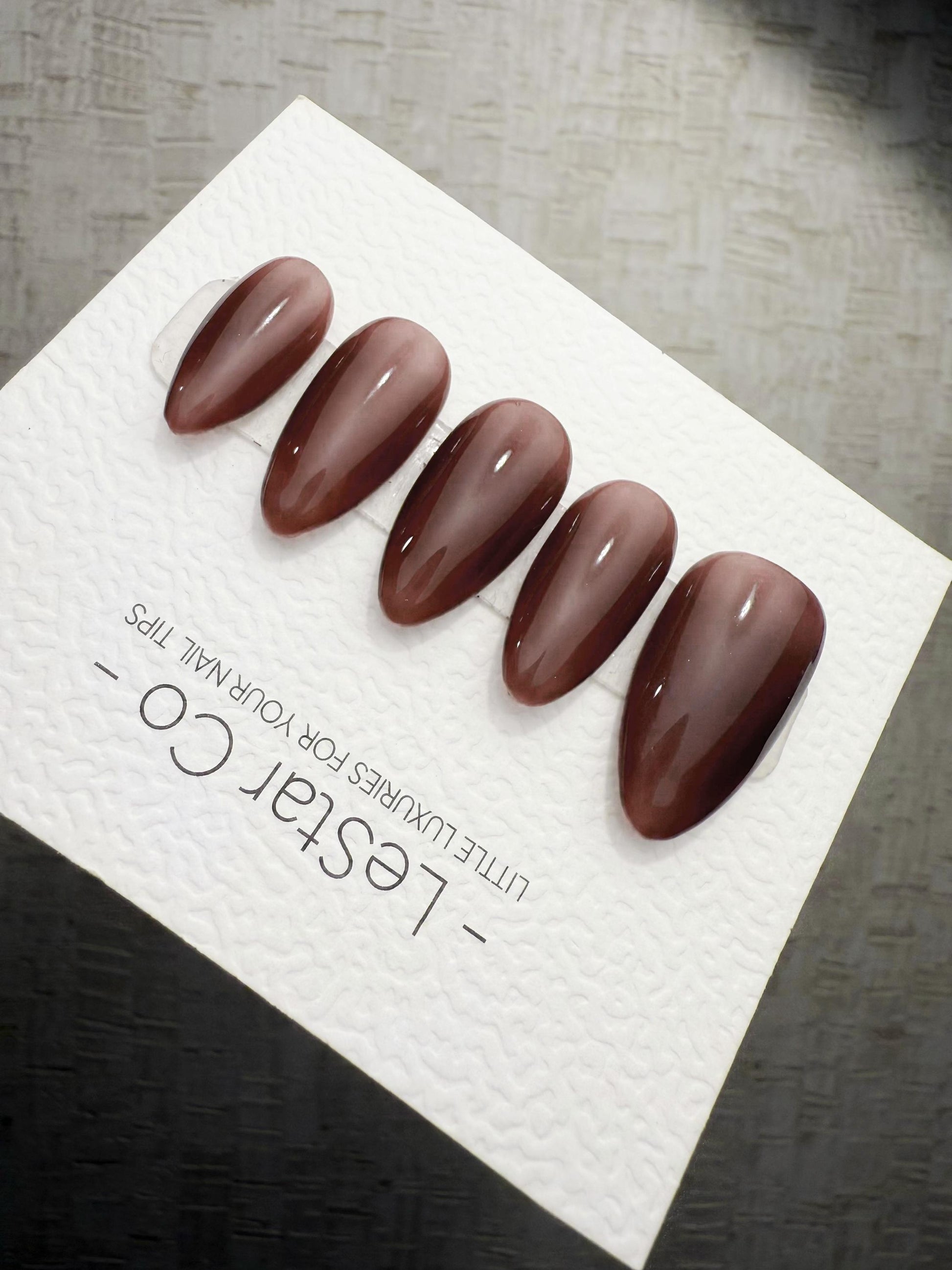 Timed Offer 4 For 3) Handmade Press On Smoky Mocha Gel Acrylic Nails
