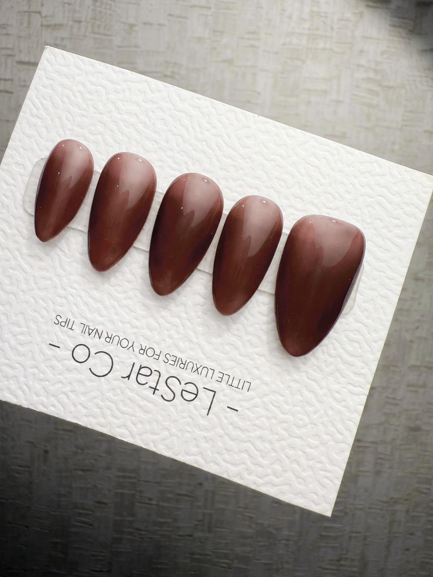 Timed Offer 4 For 3) Handmade Press On Smoky Mocha Gel Acrylic Nails