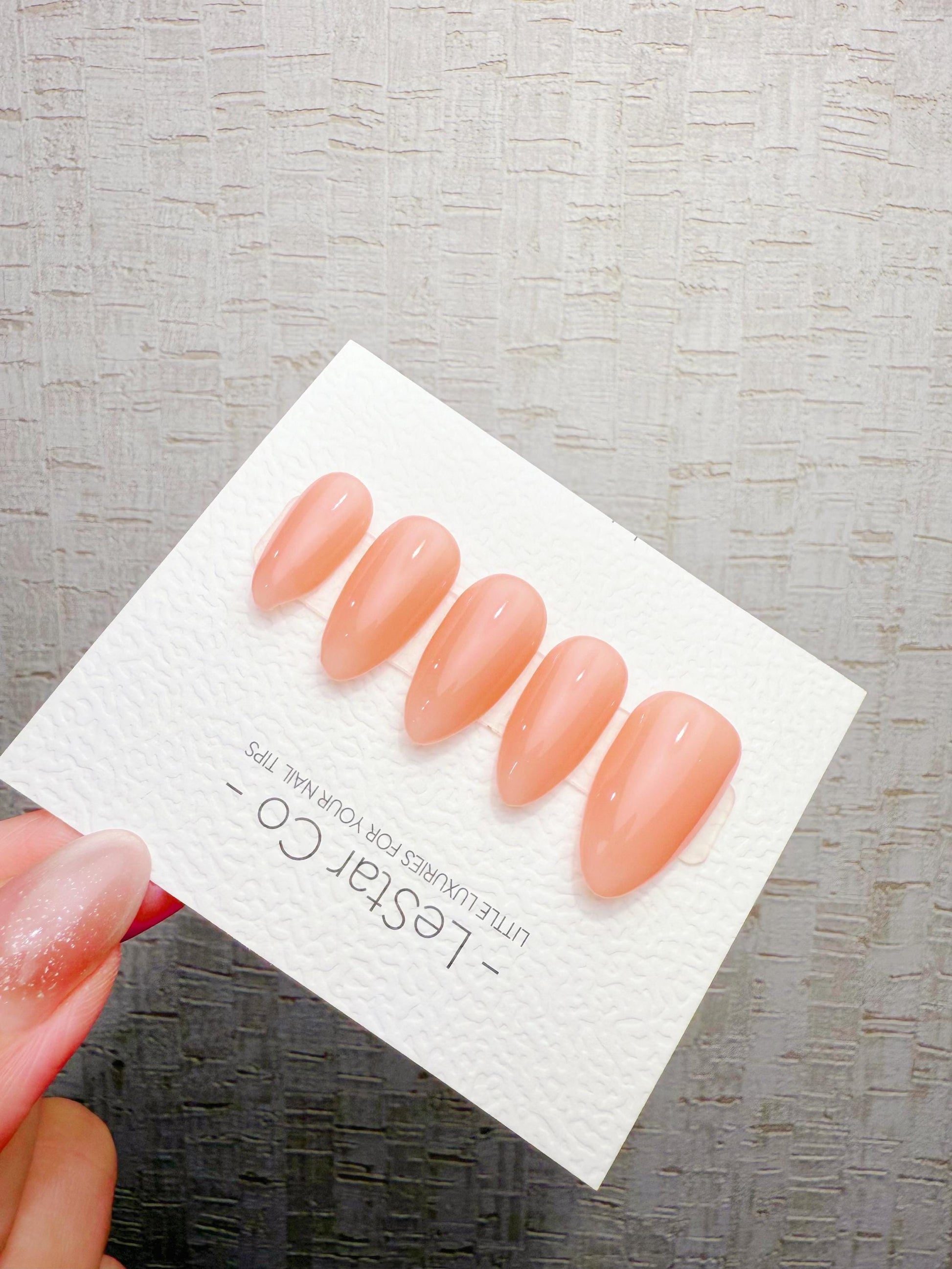Timed Offer 4 For 3) Handmade Press On Coral Jelly Gel Acrylic Nails