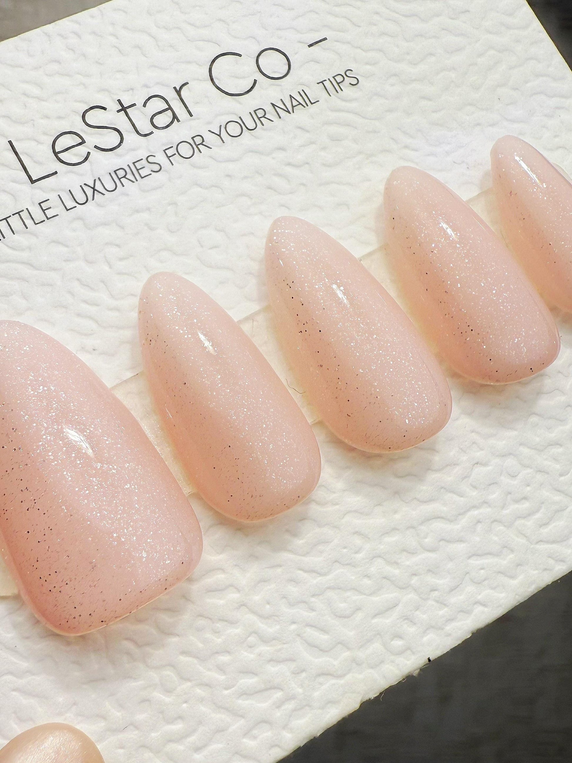 Timed Offer 4 For 3) Handmade Press On Fairy Dust Gel Acrylic Nails
