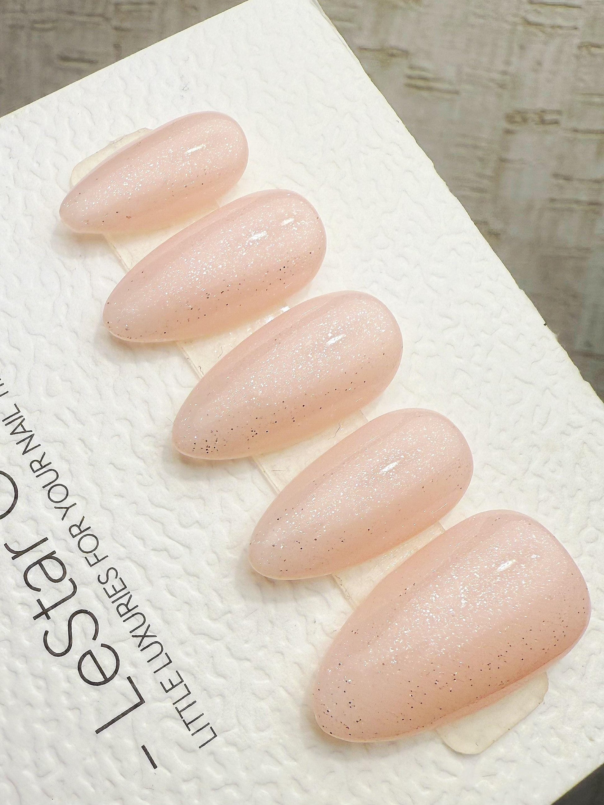 Timed Offer 4 For 3) Handmade Press On Fairy Dust Gel Acrylic Nails