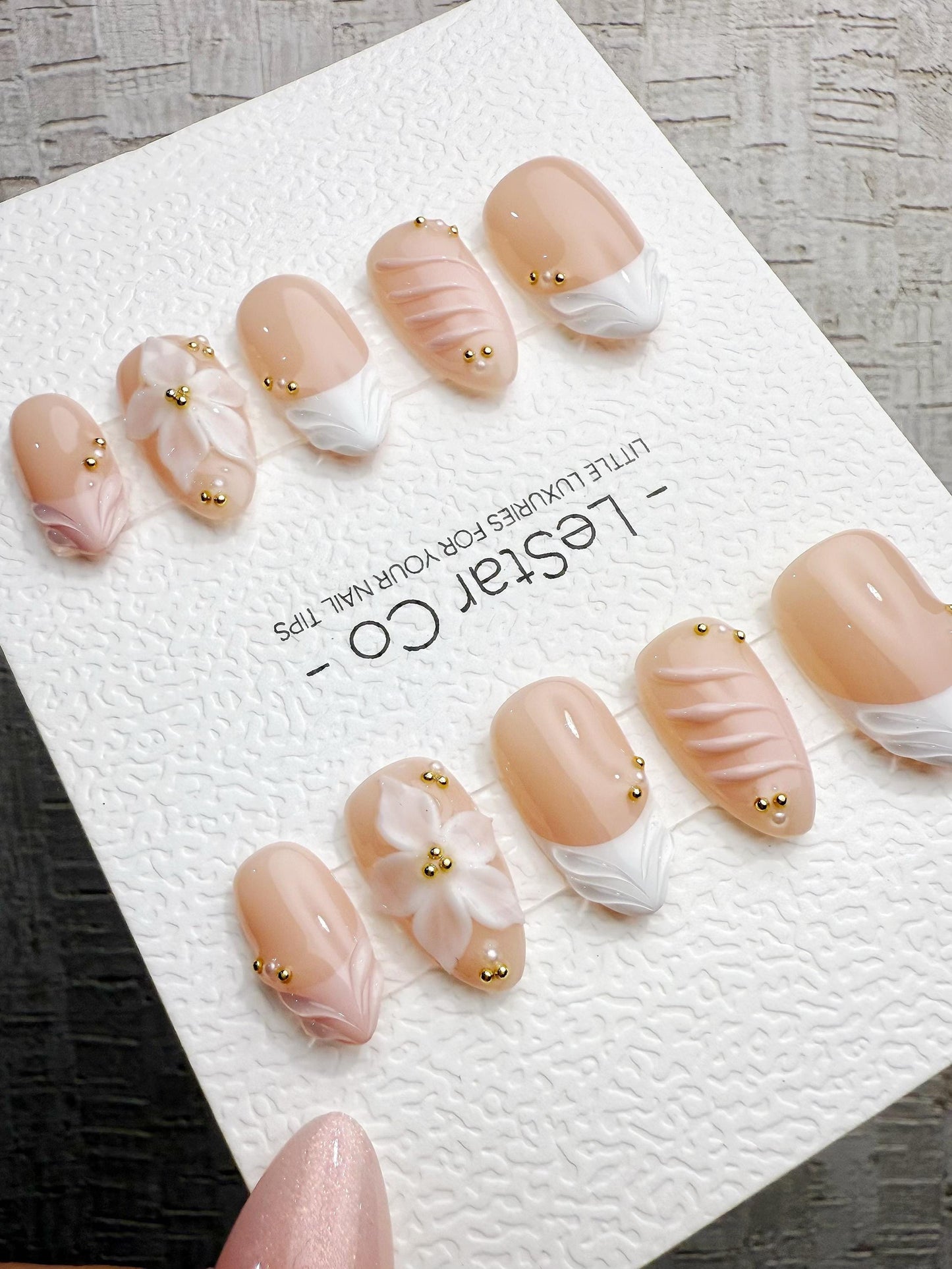 Handmade Press On Blush Petal French Gel Acrylic Nails 4for3 Timed Offer