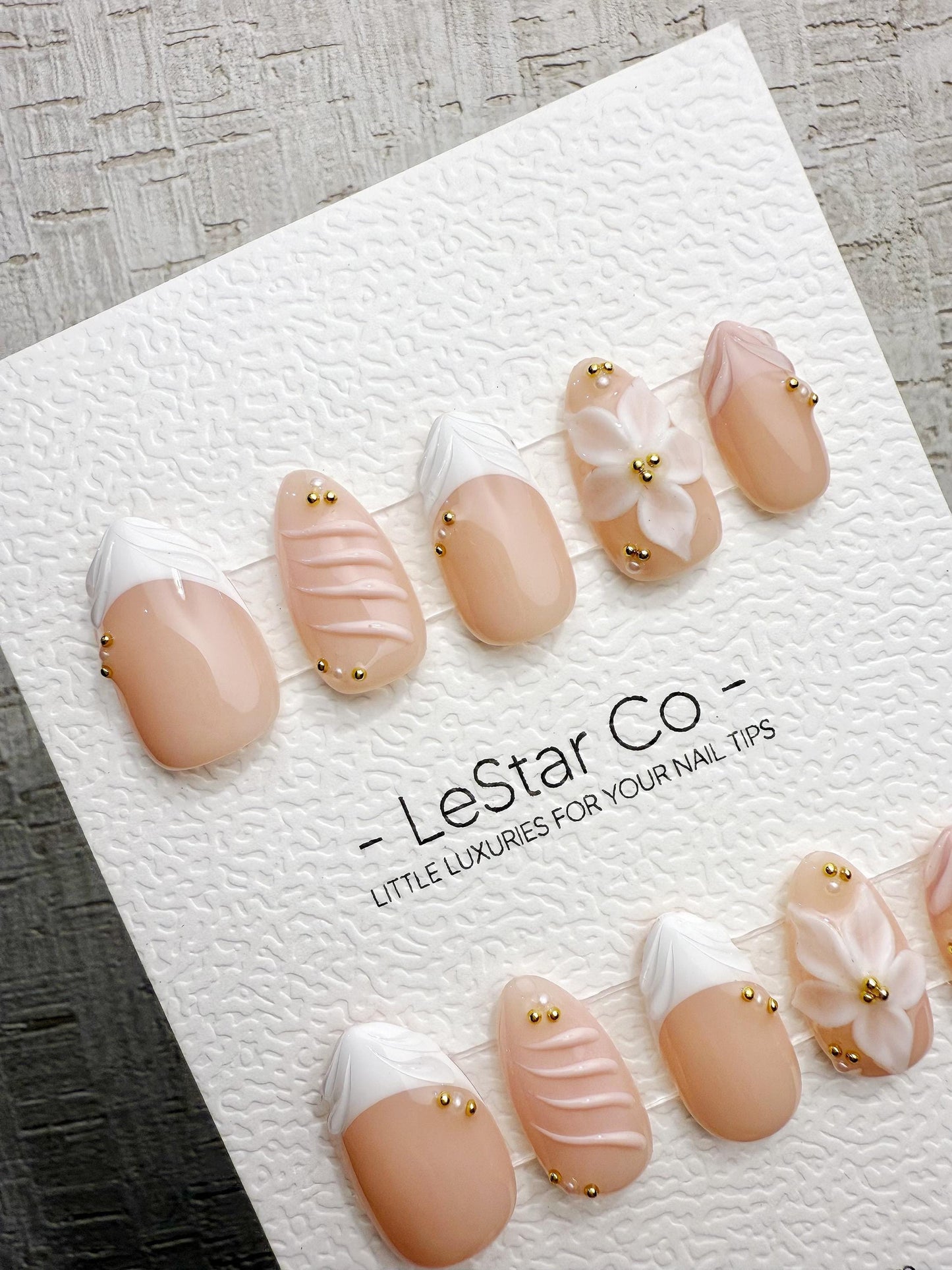 Handmade Press On Blush Petal French Gel Acrylic Nails 4for3 Timed Offer