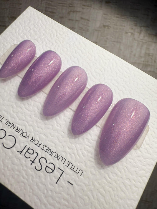 Timed Offer 4 For 3) Handmade Press On Lavender Haze Gel Acrylic Nails