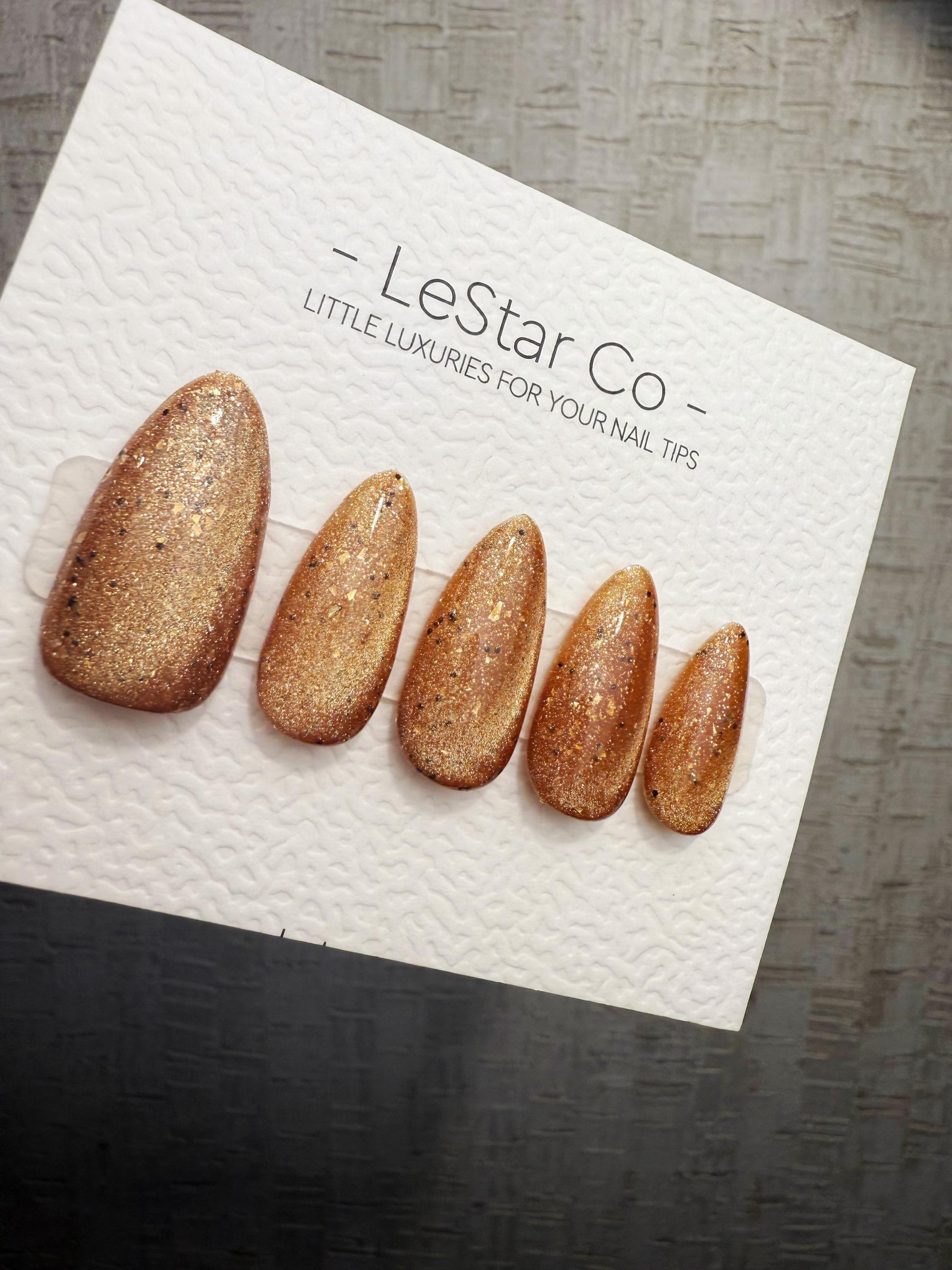 Handmade Golden Truffle Cat Eye Press On Nails Timed Offer 4for3