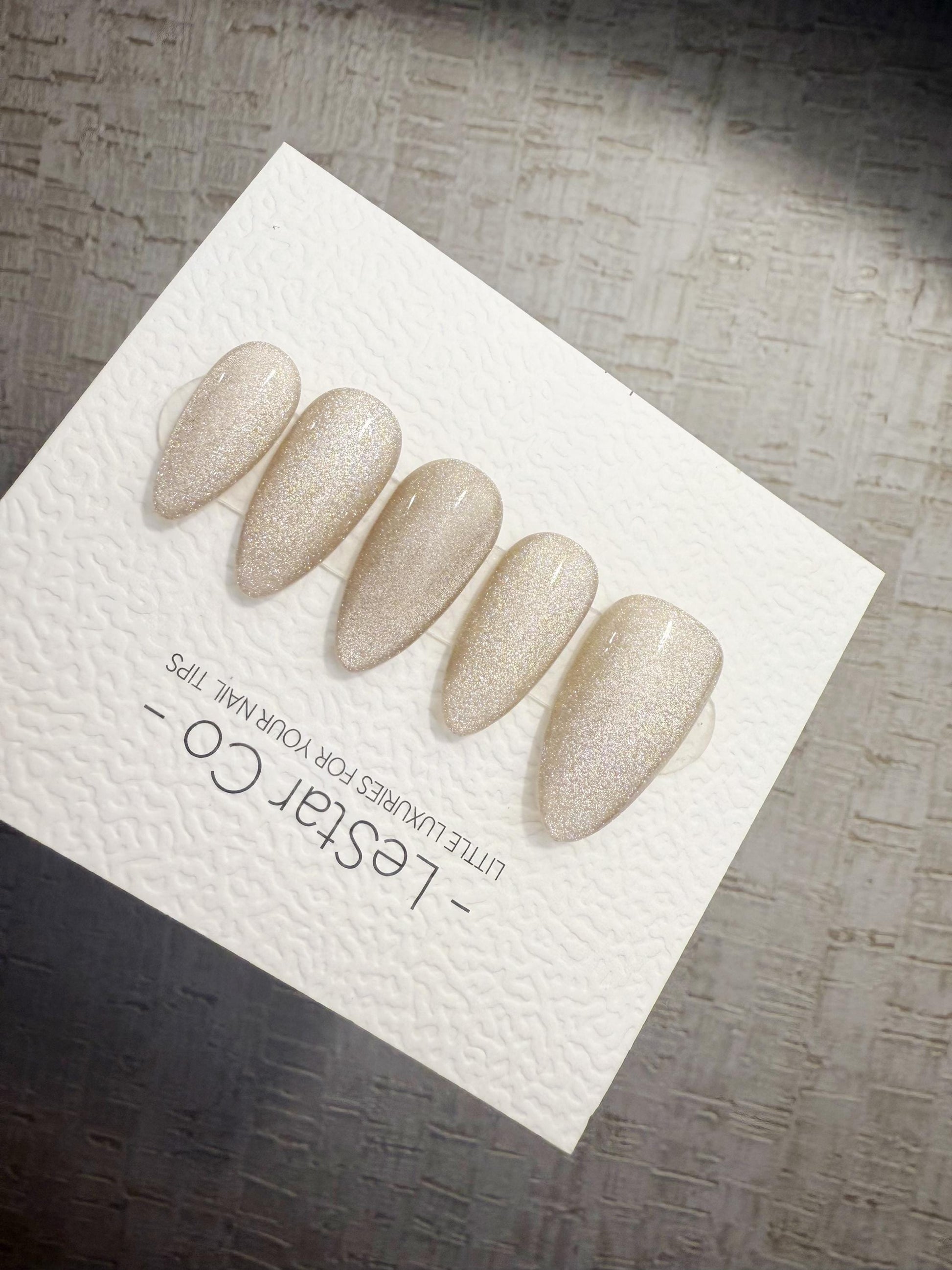 Timed Offer 4 For 3) Handmade Press On Moon Pearl Gel Acrylic Nails