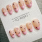 Handmade Press On Blush Gem French Gel Acrylic Nails 4for3 Timed Offer