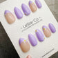 Handmade Press On Soft Purple Petals Gel Acrylic Nails 4for3 Timed Offer