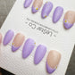 Handmade Press On Soft Purple Petals Gel Acrylic Nails 4for3 Timed Offer