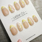 Handmade Press On Soft Yellow Petal French Gel Acrylic Nails 4for3 Timed Offer