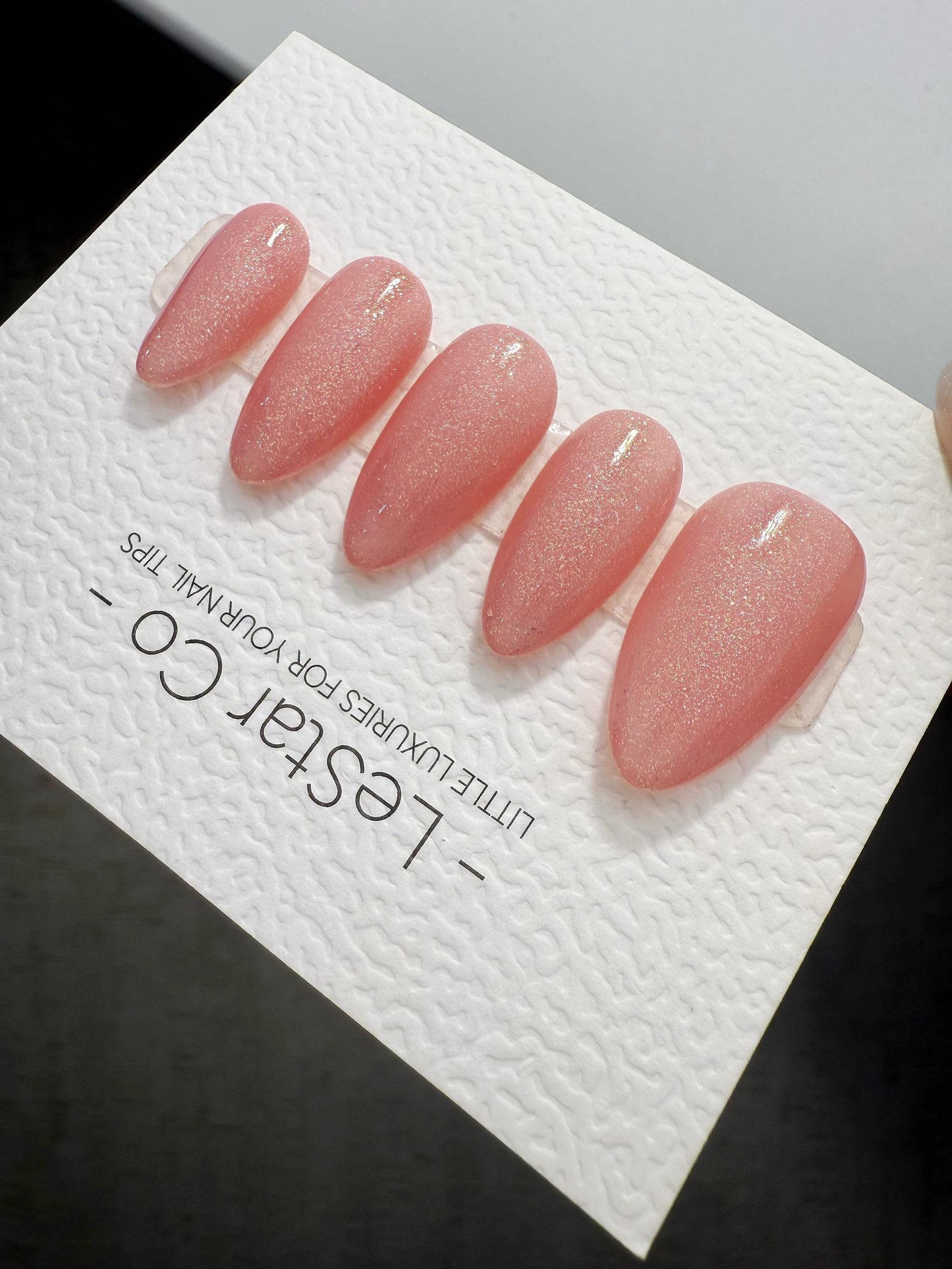 Timed Offer 4 For 3) Handmade Press On Sakura Glow Gel Acrylic Nails