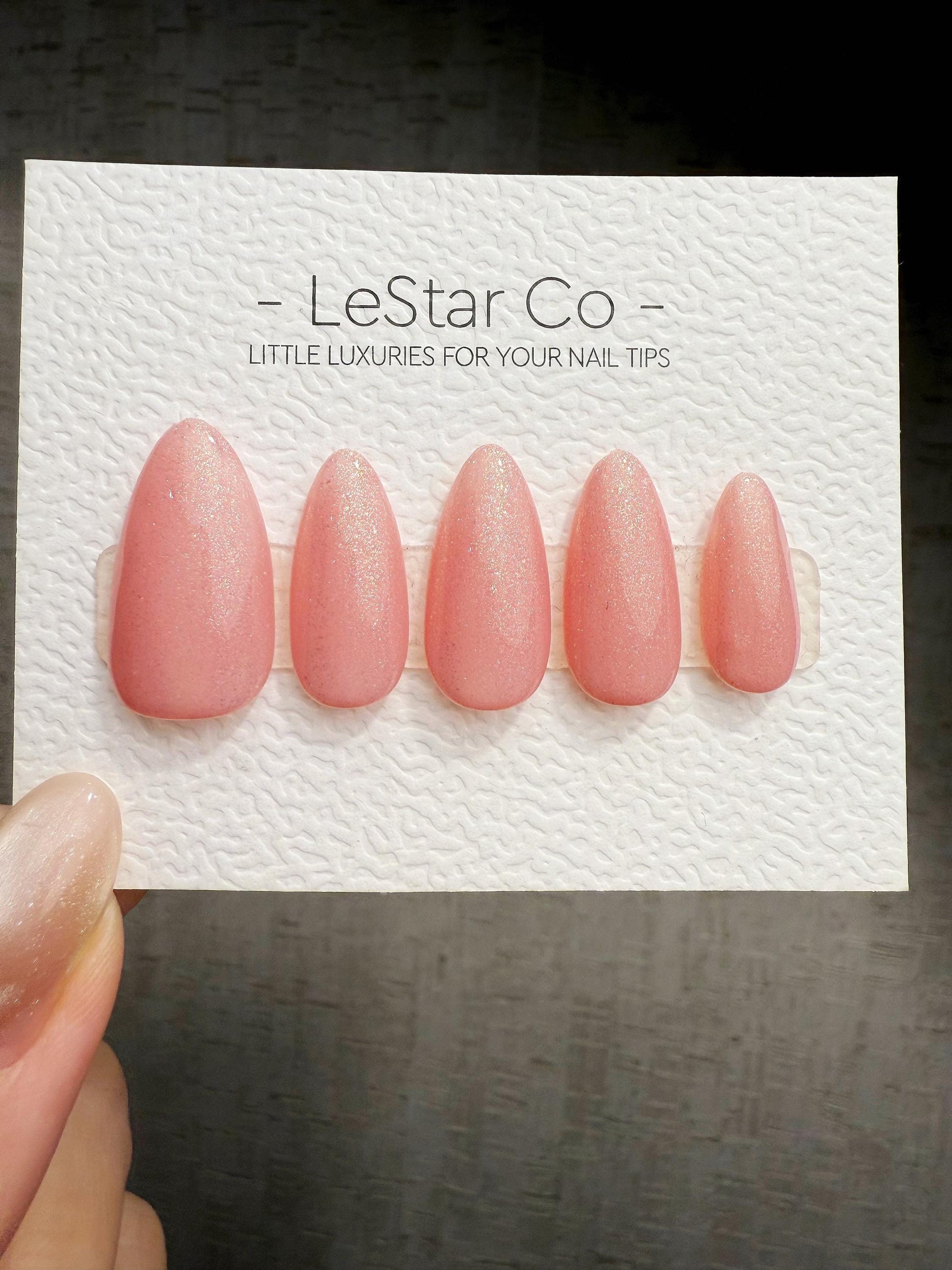 Timed Offer 4 For 3) Handmade Press On Sakura Glow Gel Acrylic Nails