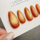 Handmade Press On Sunset Ember Glow Cat Eye Gel Acrylic Nails 4for3 Timed Offer