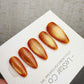 Handmade Press On Sunset Ember Glow Cat Eye Gel Acrylic Nails 4for3 Timed Offer