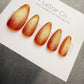 Handmade Press On Sunset Ember Glow Cat Eye Gel Acrylic Nails 4for3 Timed Offer