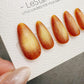 Handmade Press On Sunset Ember Glow Cat Eye Gel Acrylic Nails 4for3 Timed Offer