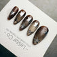 Handmade Press On Midnight Gold Stars Cat Eye Gel Acrylic Nails 4for3 Timed Offer