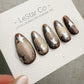 Handmade Press On Midnight Gold Stars Cat Eye Gel Acrylic Nails 4for3 Timed Offer