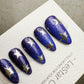 Handmade Press On Midnight Starfield Cat Eye Gel Acrylic Nails 4for3 Timed Offer