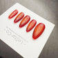 Timed Offer 4 For 3) Handmade Press On Ruby Flame Cat Eye Gel Acrylic Nails