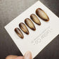 Timed Offer 4 For 3) Handmade Press On Eclipse Gold Cat Eye Gel Acrylic Nails