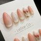 Handmade Cat Eye Gel Press On Nails: Cherry Milk