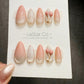 Handmade Cat Eye Gel Press On Nails: Cherry Milk