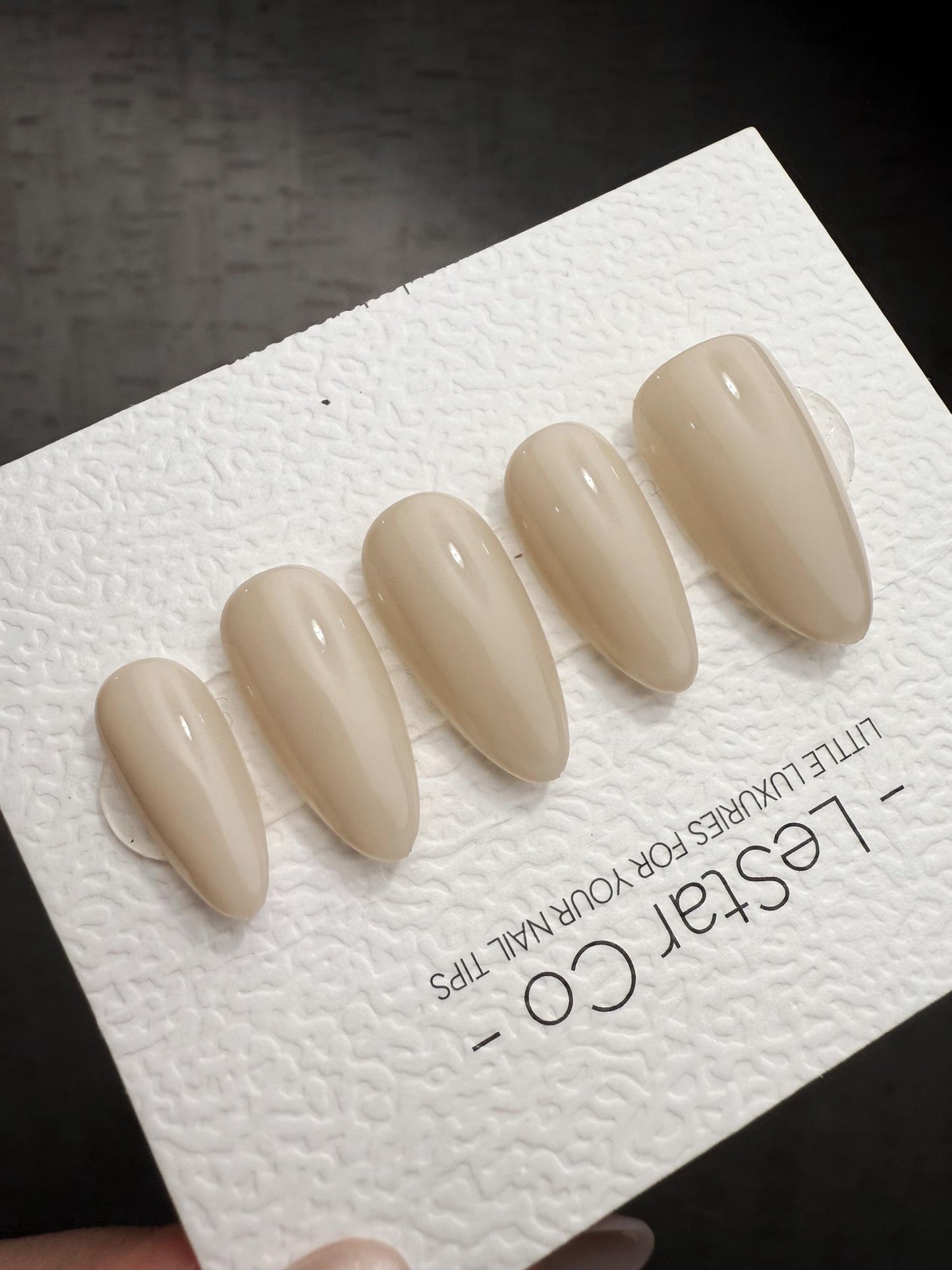 Timed Offer 4 For 3) Handmade Press On Ivory Latte Gel Acrylic Nails