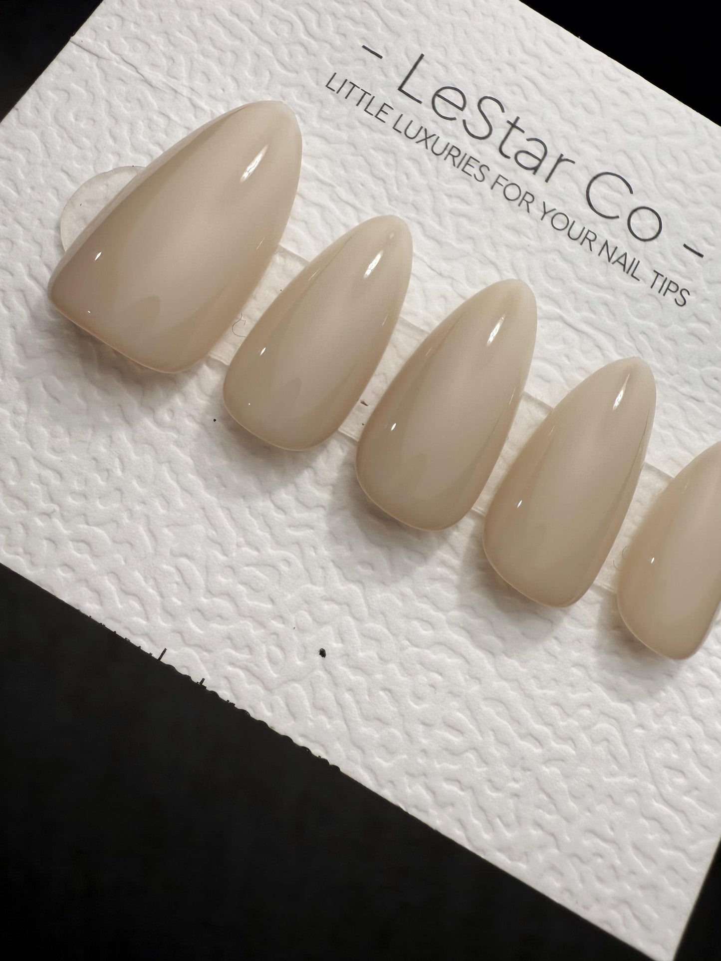 Timed Offer 4 For 3) Handmade Press On Ivory Latte Gel Acrylic Nails