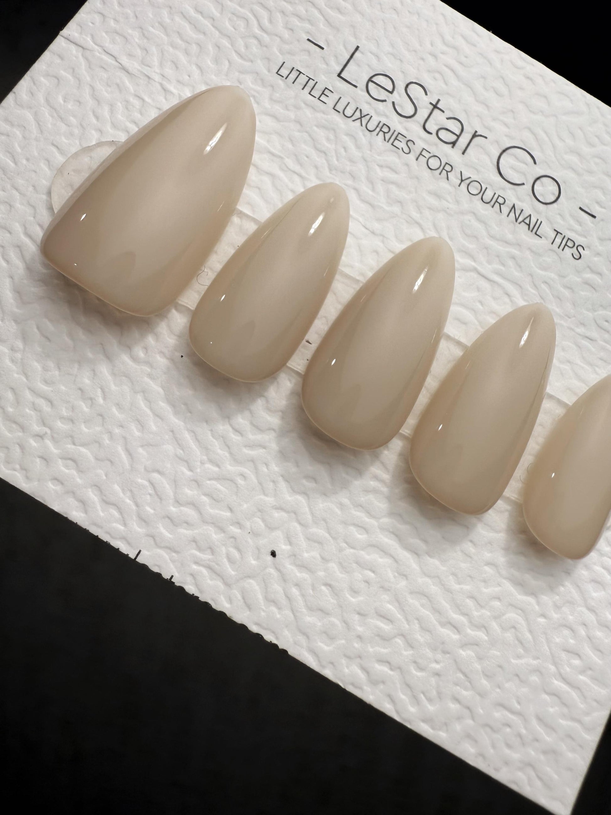 Timed Offer 4 For 3) Handmade Press On Ivory Latte Gel Acrylic Nails