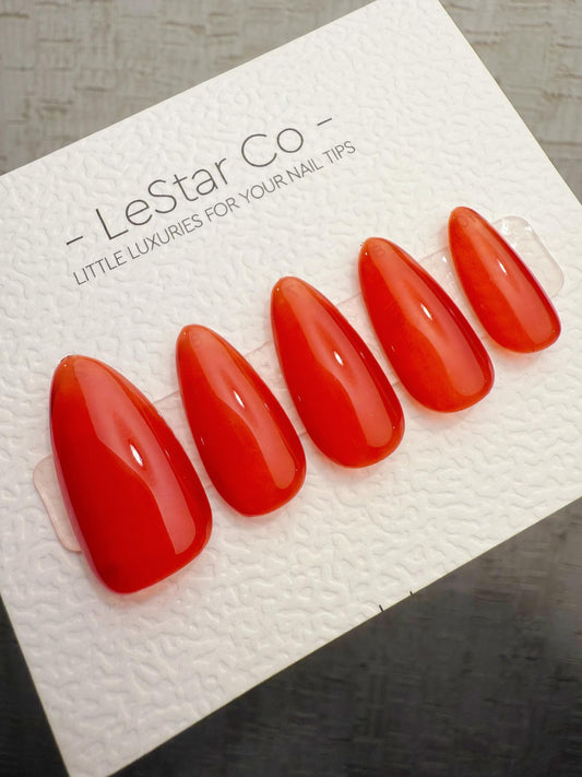 Handmade Press On Juicy Tomato Gel Acrylic Nails 4for3 Timed Offer