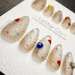 Timed Offer 4 For 3) Handmade Press On Tiny Heart Galaxy Gel Acrylic Nails